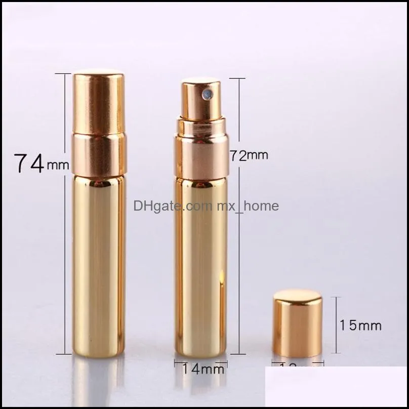 Mini 5ML Electroplated Glass Spray Perfume Bottle Press-packed Travel Portable Shading Small Sample Bottles
