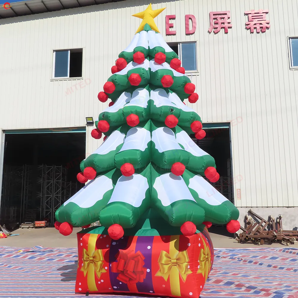 Gratis schip Outdoor Activiteiten Xmas Advertent Giant opblaasbaar kerstboom Grondballonmodel