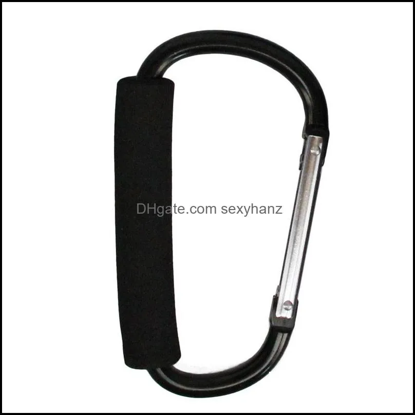 carabiner hook key rings aluminum d-style carry handle shopping handbag tote stroller carrying buggy carabiners hooks tool