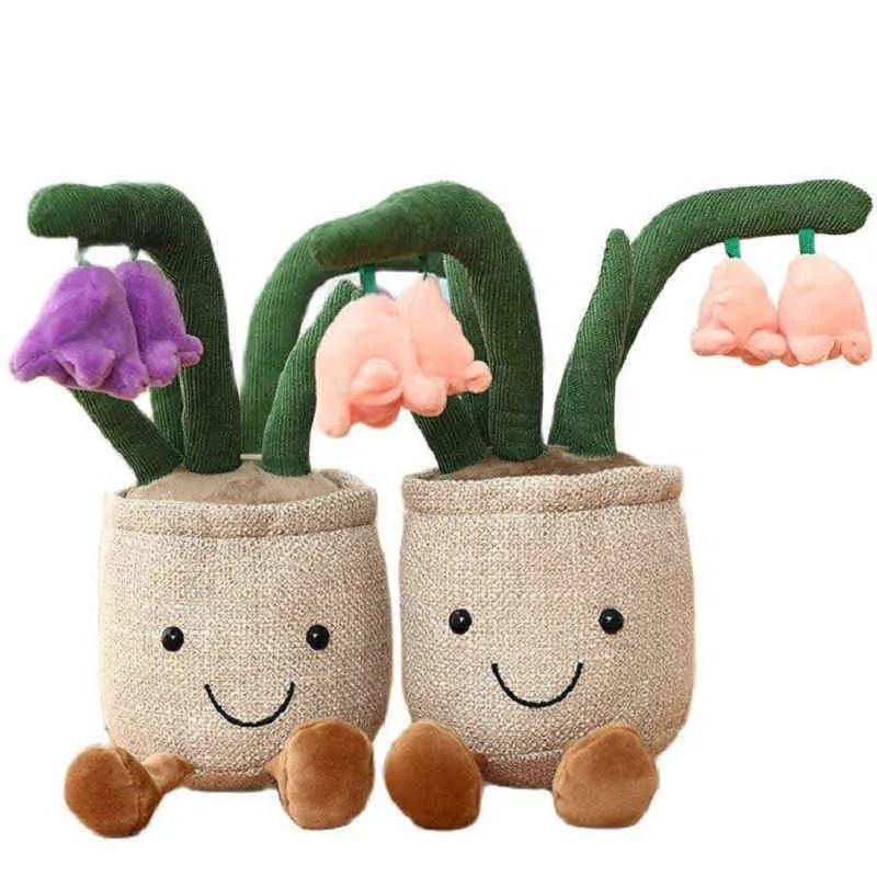 Realski sukulenty Tulip Plush przytula Lily of the Valley Flowle Frisher French Romantic Showshelf Decor for Girl Prezent J220704