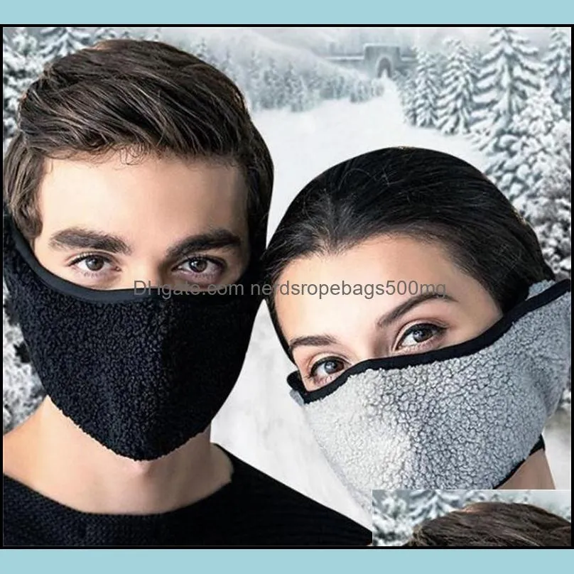 Unisex Earmuff Teddy Cashmere Warm Cotton All-inclusive Ear Masks Riding Reusable Washable Breathable Dustproof Cold Mask 126 V2