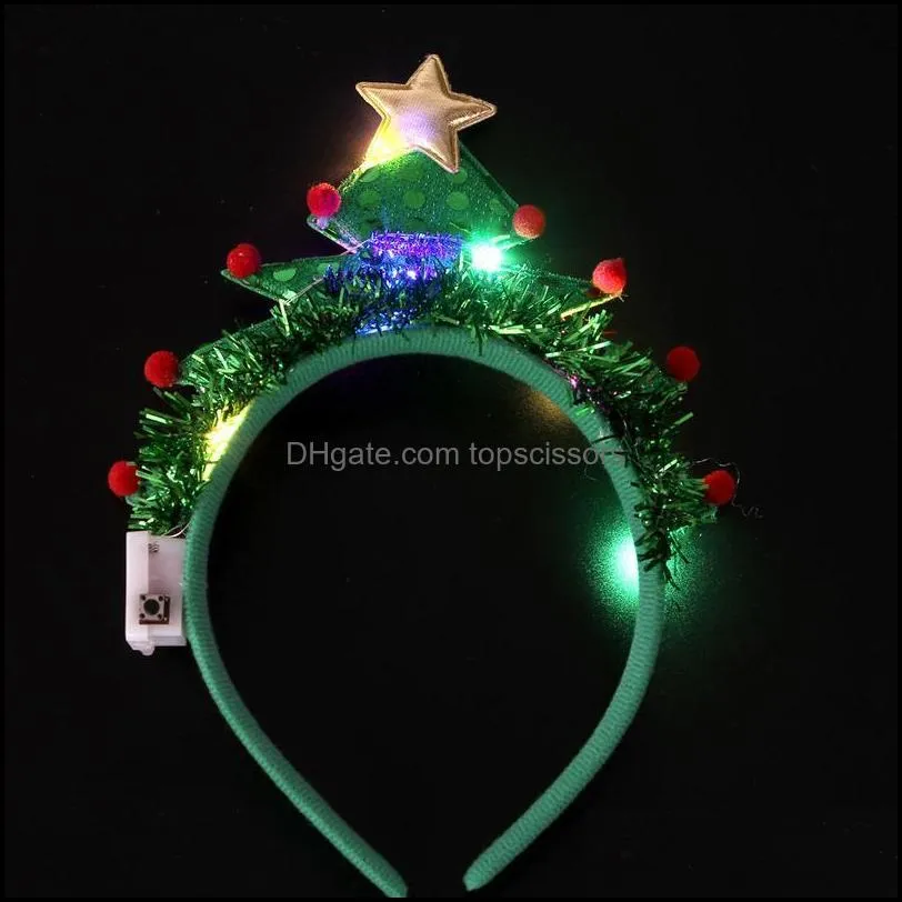 Adult Kids Led Blinking Headband Light Up Hair Band For Christmas Tree Holiday Decoration Party Accessory Gift Navid qylYhi