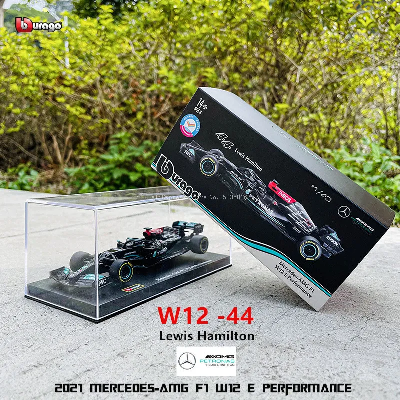 Bburago 1 43 Mercedes AMG W12 E Modelo de Racing de Racing de Performance Coleção de brinquedos de liga de carro 220608