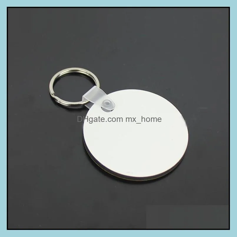 Wooden Blank Sublimation Keychain Party Favor Portable Double Sided Thermal Transfer Key Chain DIY Keyring Pendant Creative Gift