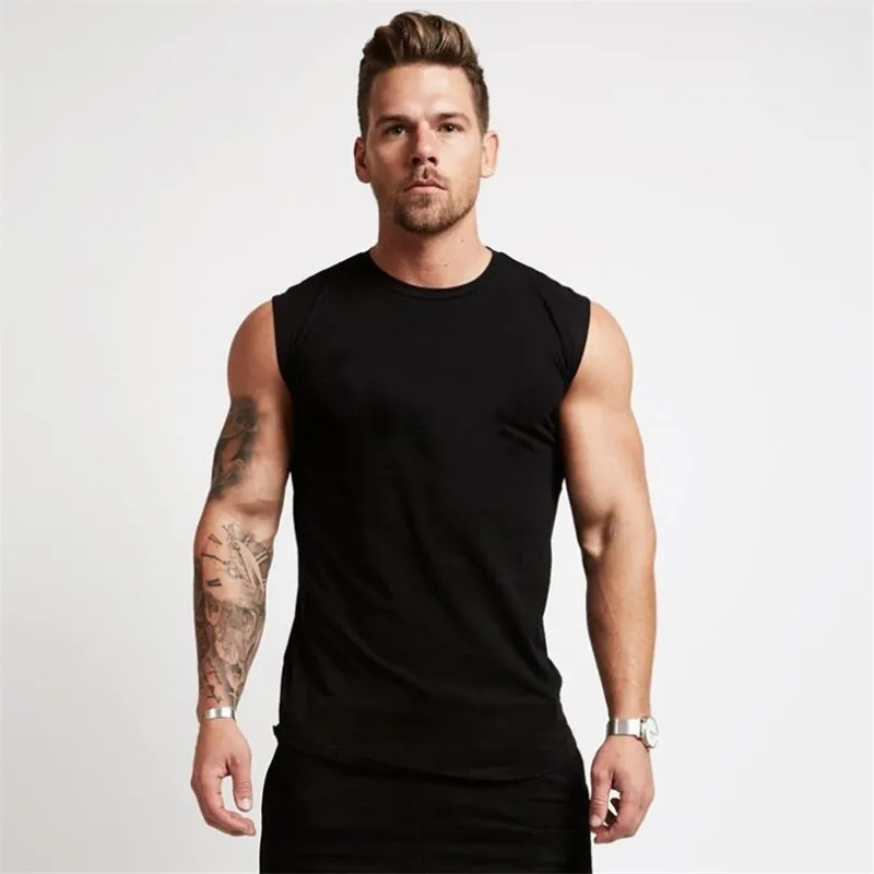 Chemise sans manches pour entraînement de gymnastique, débardeur pour hommes, vêtements de musculation, Fitness, vêtements de sport, hauts musculaires, W220409