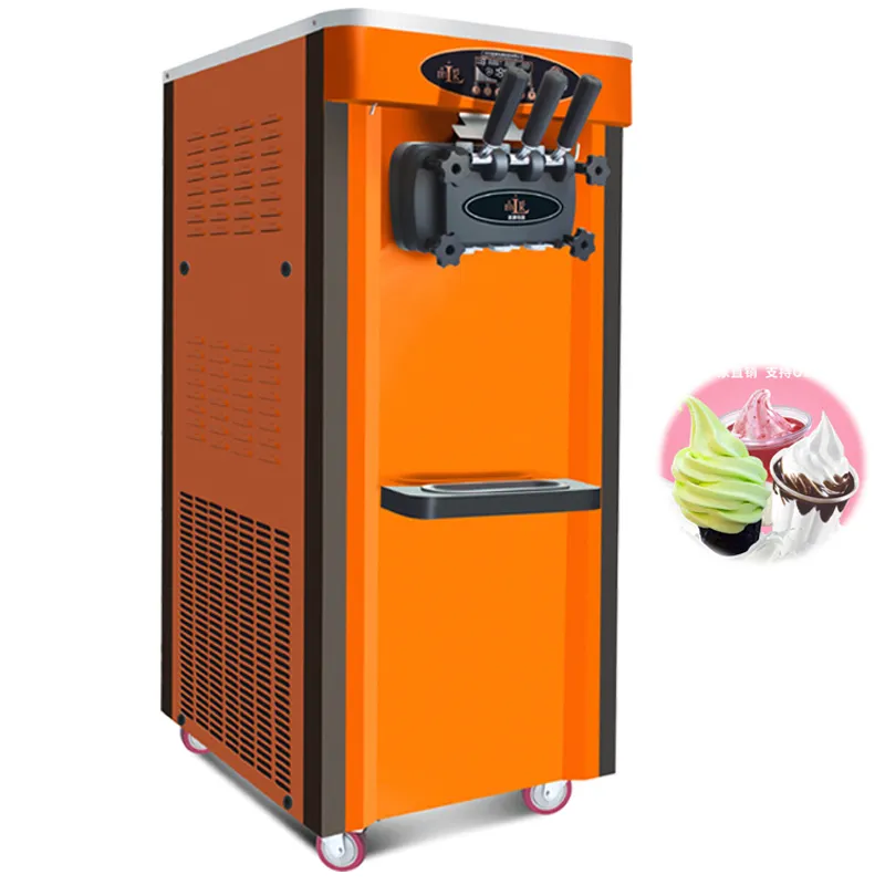 Commercial Three Flavors Ice Cream Machine For Coffee Shop Stainless