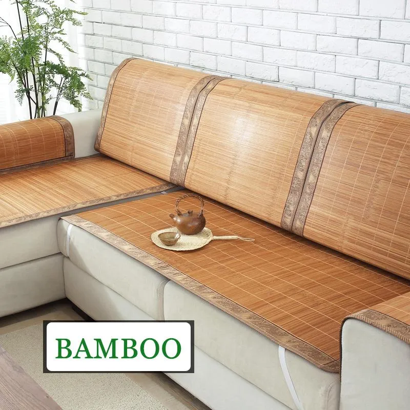 Stol täcker sommarsoffa täckning kylning bambu hem dekoration l form skydd kudde handduk