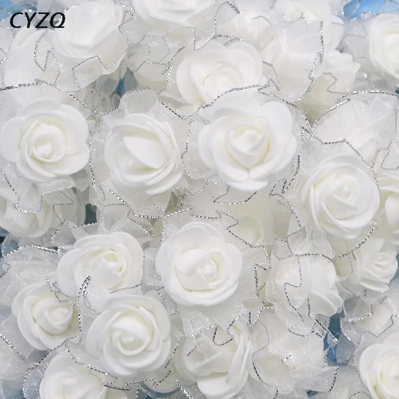 Ghirlande di fiori decorativi 20Pcslot 4cm PE Foam Silk Rose Fiori artificiali 220823