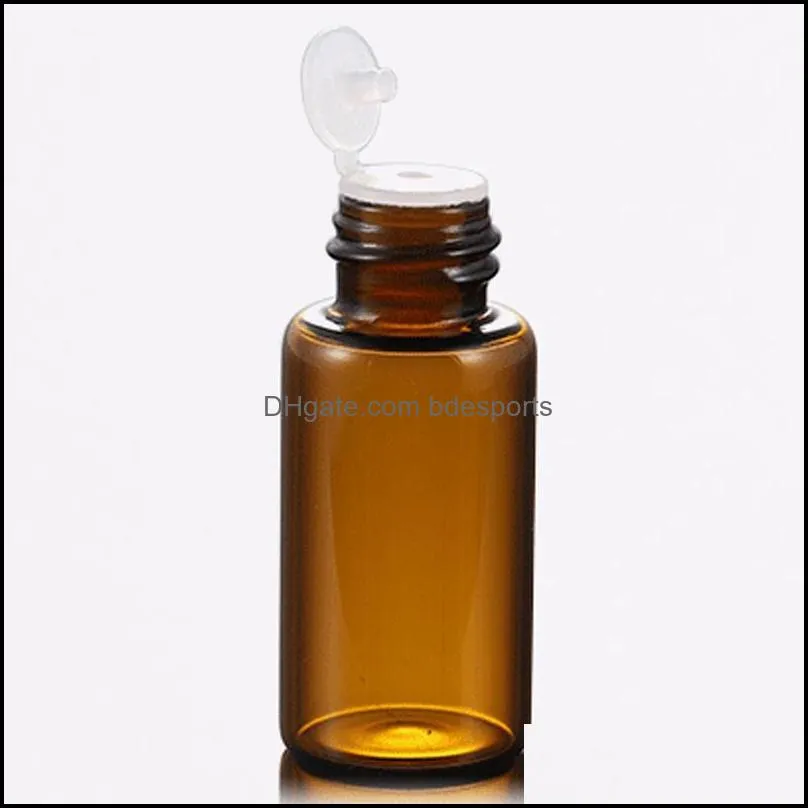 1ml 2ml 3ml 5ml Amber Glass Essential Oil Bottle Perfume Sample Tubes Bottles Small Empty Glass Bottle Home Fragrances Diffusers BH2656