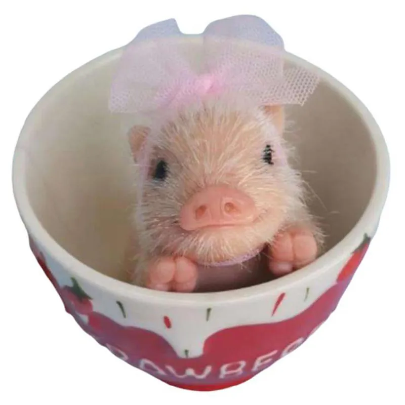 Animaux en silicone Cochon Poupée Haute Simulation Mini Porcelet en  Silicone Sans BPA Silicone Réaliste Jouet Cochon pour Photographie Props  Porcinet Réaliste pour Enfants Adultes Cadeau 