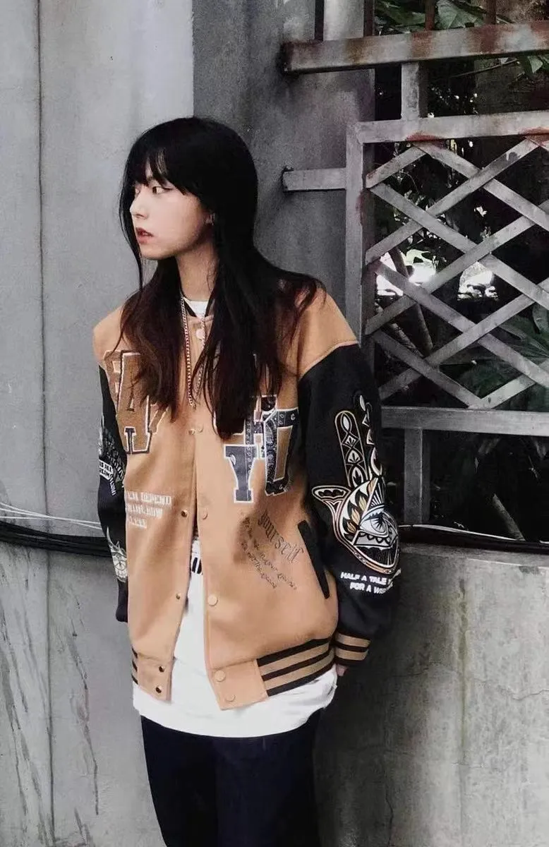 Vintage Varsity Jacket - Retro Patch Bomber, American Style