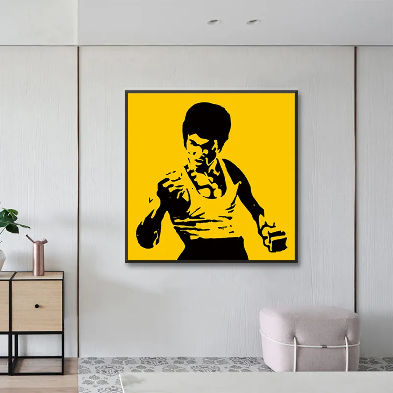 Bruce Lee Plakaty i nadruki gwiazda filmu Wall Art Płótna obrazy Abstrakcyjny portret obraz ściany do sypialni malowanie ścienne