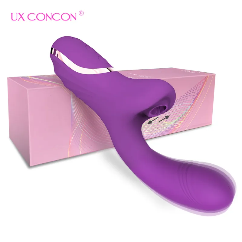 Vibromasseur Féminin Love And Vibes - Stimulateur Clitoridien Bouche Et Langue, En Silicone, Référence TES-33-LV4