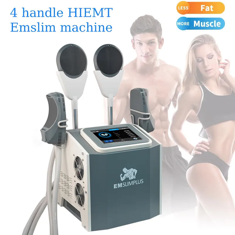 NOUVELLE haute intensité EMT brûlant les graisses Emslim Abdomen amincissant la construction musculaire RF Machine perdre du poids dispositif avec 4 poignées peuvent fonctionner ensemble