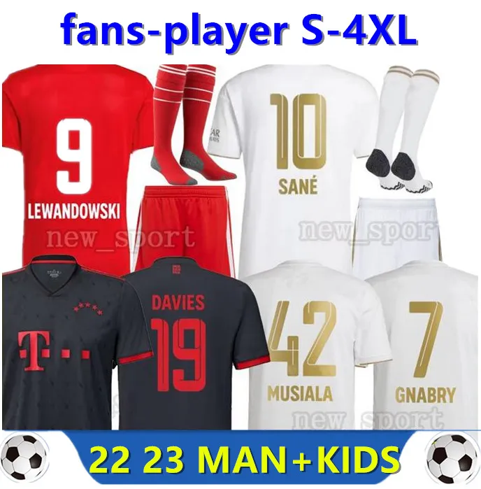De Ligt Bayerns Monaco Maglie da calcio Lewandowski 22 23 Gravenberch Sane Muller Davies Kimmich Football Top Shirts Men Kit Kit Coman Bayern Jesey