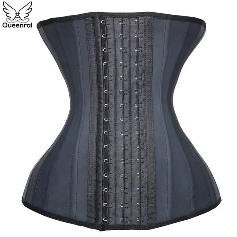 Latex Waist Trainer: Womens Body Shaping Corset Steel Boned