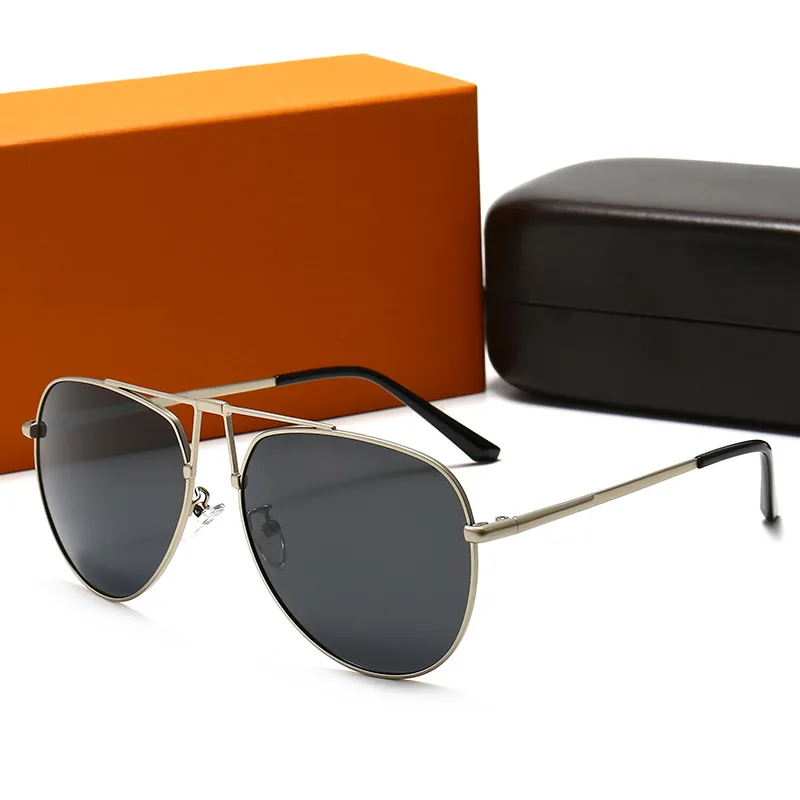 Luxury Vintage Polarized Tan glass black frame 54cm Pilot mens Sunglasses for Woman hot L V6602# Classic Designer Outdoor Sun Glasses UV400 Oculos De Sol Gafas with box