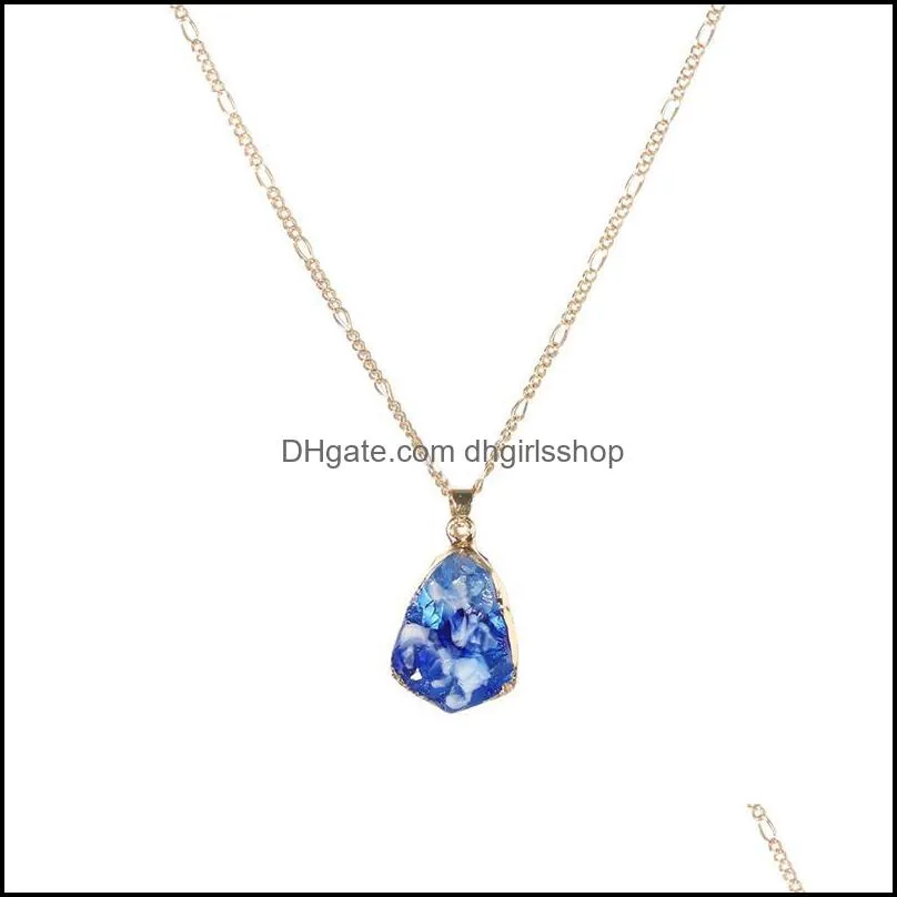 pendant necklaces top plaza natural gemstone healing crystal stone irregular shape necklacependant