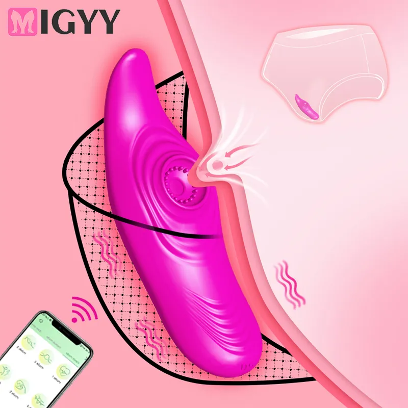 Gode vibrateur télécommandé pour femmes, ventouse de clitoris, application portable, culotte vibrante, boutique de jouets sexy