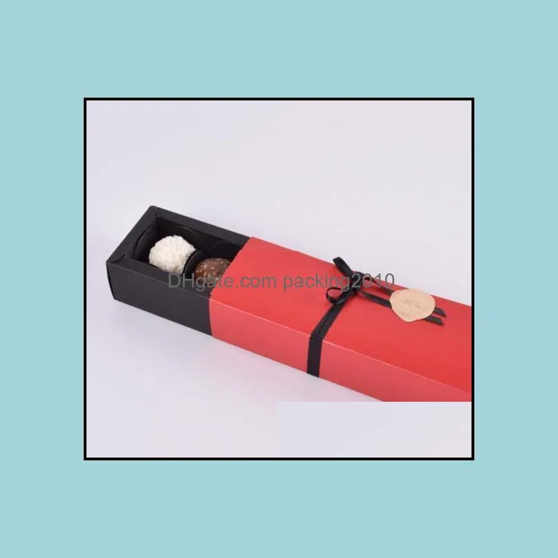 New Black and Red color Chocolate Paper Box Valentine`s Day Christmas Birthday Party Chocolate Gifts Packaging Boxes