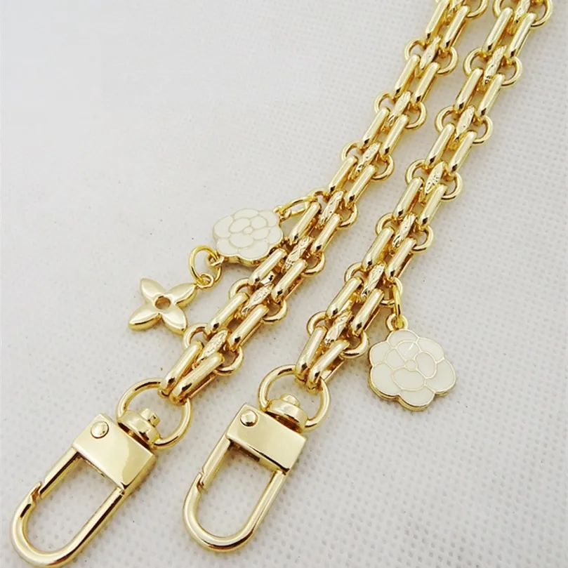 Fashion 12 mm Remplacement Gold Metal Handbag Purse Chain DIY 30cm-160 cm Handle de sangle de sac à bandoulière pour O 220426