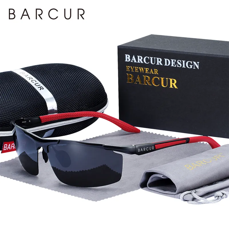 Barcur aluminium magnesium sport polariserade solglasögon män spegel solglasögon man 220513