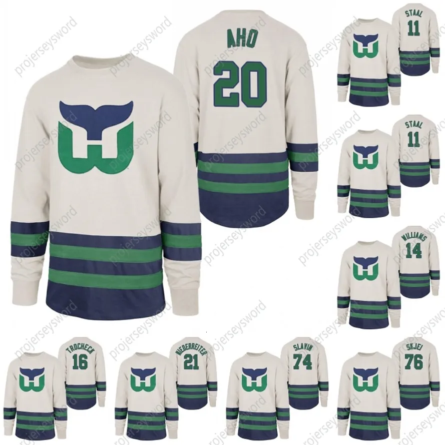 MIT HARTF0LD Whalers Centre Ice Crew Jersey Seabstan Aho Gordie Howe Ron Francis Justin Williams Bobby Hull Pat Verbeek John McKenzie Jerseys