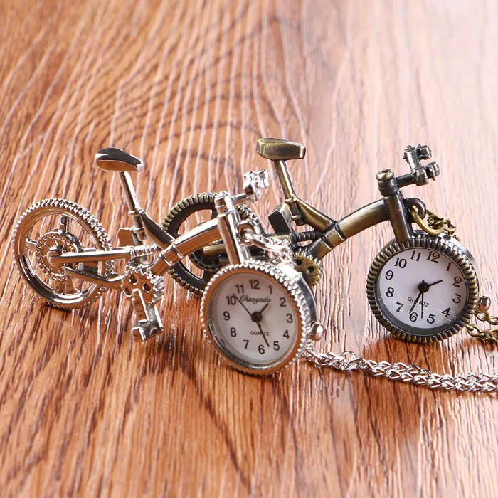 10-stcs fiets sleutelhanger pocket horloge creatief model handwerk retro kantoortafel decoratie tabel-853-6