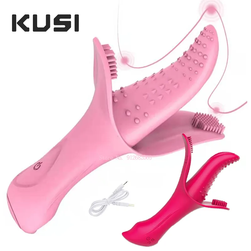 Tong Vibrator Clitoris Likken Clitoris Stimulator Vaginale Tepel Stimulator G-spot Masturbator Sexy Speelgoed Voor Vrouwen