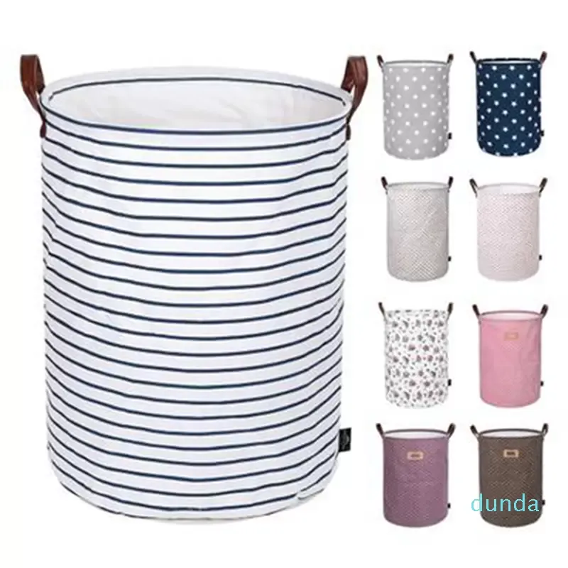 Designer-Foldable Storage Basket Kids Toys Storage Bags Bins Printed Sundry Bucket Canvas Handbags Clothing Organizer Tote IIA235