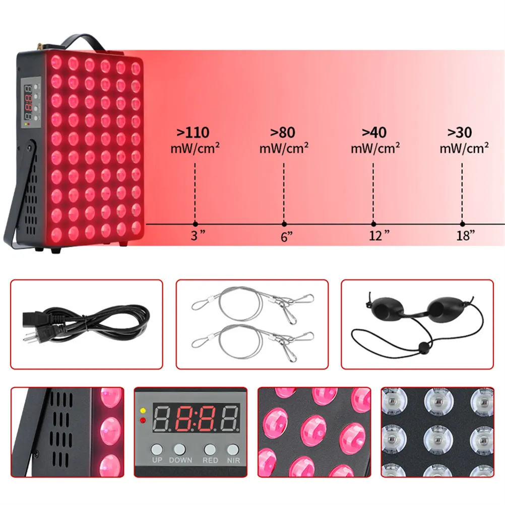2022 Bloomveg Red Light Therapy Device, High Irradiance Red 660nm & Near Infrared 850nm, LEDs with Chips, Therapy LED Light with Timer for Full Body, Pain Relef & Skin Health.