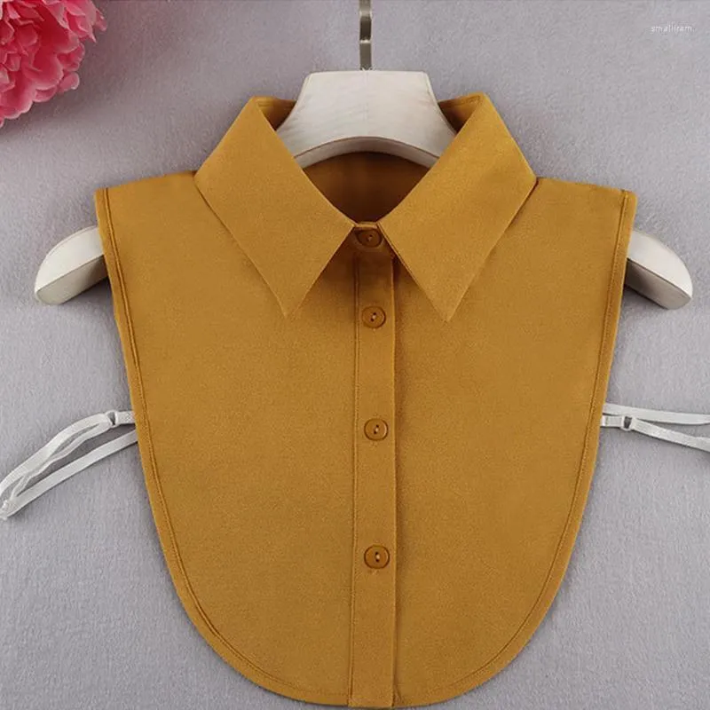 Bow Ties Women Fake Collar Detachable Lapel Half Shirt Chiffon Under Sweater Girl's Fashion Clothing Accessories Solid Color Smal22