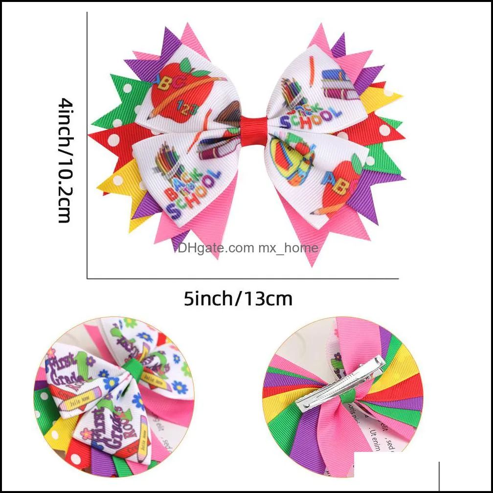 hair accessories back to school season baby girls bow hairpin headwear fashion kids hairbow boutique children pencil kindergarten barrettes