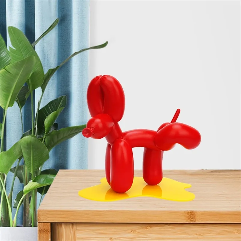 Abstrait pipi ballon chien Statue Art décor à collectionner résine Sculpture artisanat de table décorations pour la maison R4995 220614