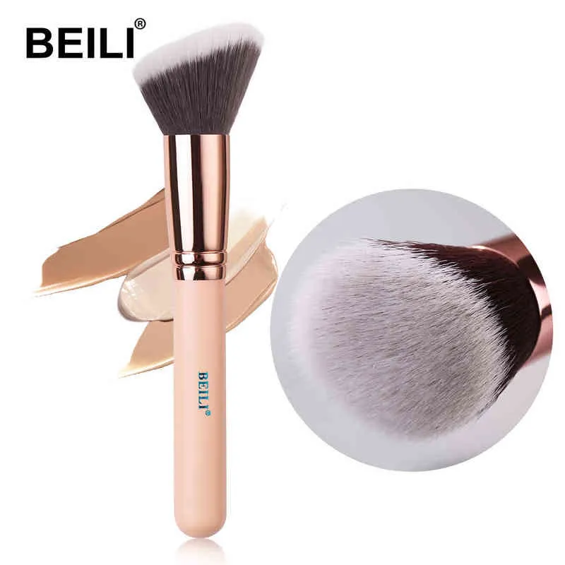 Makeup tool Makeup brush foundation make-up concealer contour professional synthetic hair black/pink 220423