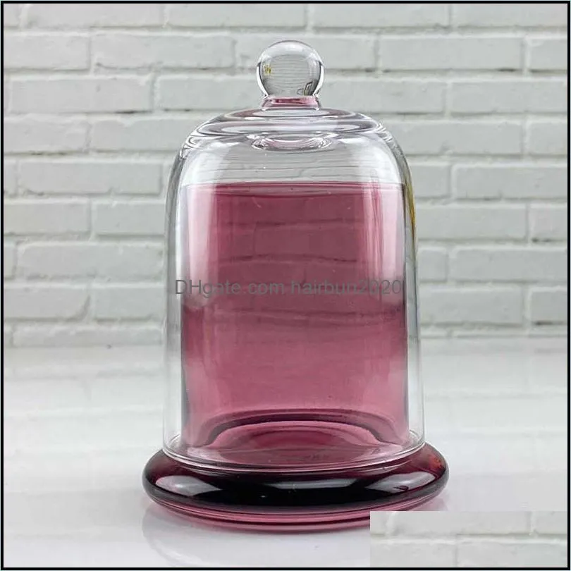 1PC Empty Glass Candle Jar Glass Dome Cloche Bell Jar for Scented Candle Making Kit Whosale Luxury Container 190ML/220ML H0910