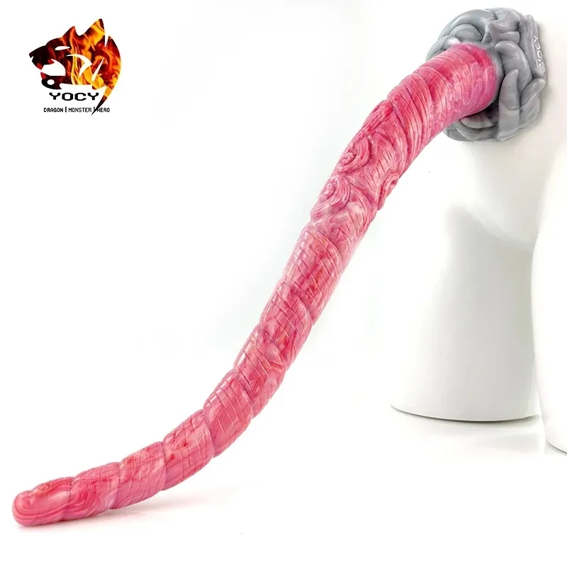 YOCY 45 * 5 cm Uzun Anal Plug Unicorn Fantasy Dildo Silikon Yumuşak Butt Vantuz Seksi Oyuncak Çiftler Için ANUS SM Oyunu