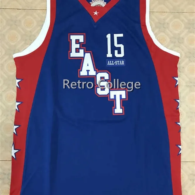 XFLSP 15 Vince Carter 2004 All Star East Basketball Jersey College Rixback Camisa Costura Personalizado Qualquer Número, Nome e Tamanho XXS-6XL