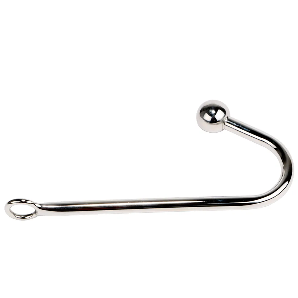 IKOKY Gay Stainless Steel Metal Prostate Massage Anal Plug Dilator sexy Toys for Men and Women Hook Butt with Ball