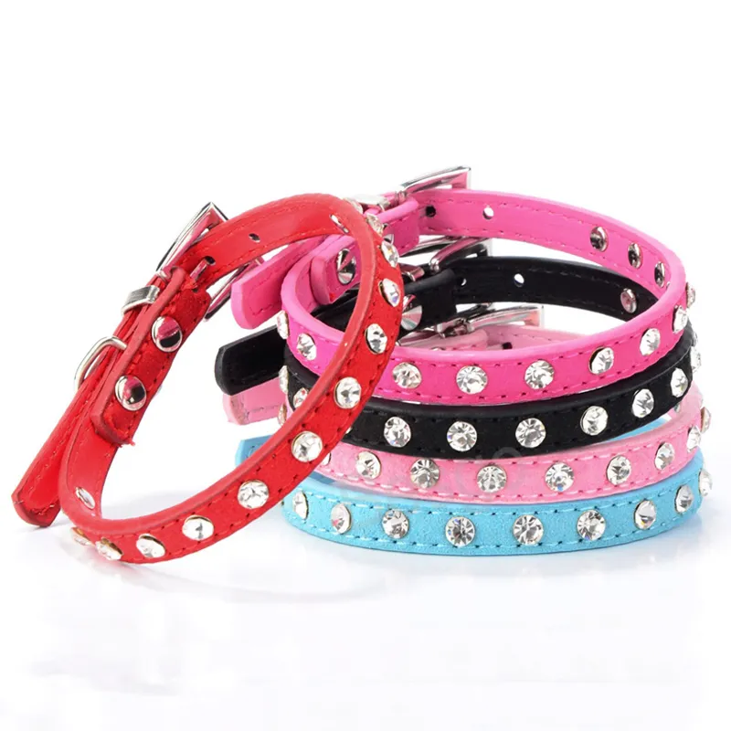 Pet Dog Rhinestone Pets Pets Dogs Cat Leather Leather Twible Catable Cats Collar Colorful Colorful Christmas Decoration Supplies BH7234 Tyj