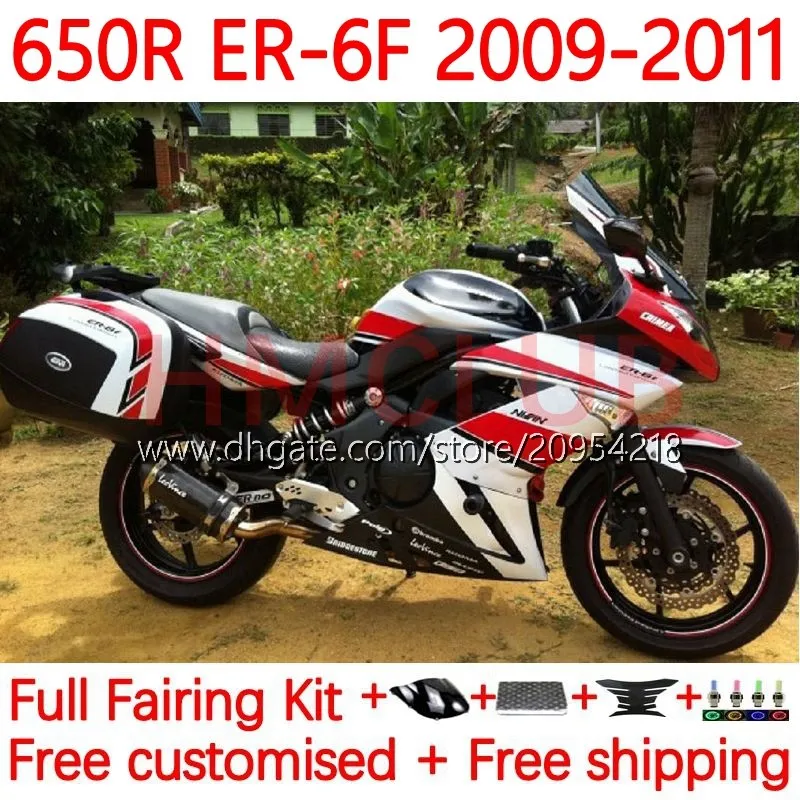 Zestaw Fairings dla Kawasaki Ninja 650R ER 6 F 650 650 R Body ER6 F ER6F 09 10 11 Bodywork 17no.23 ER-6 F ER 6F 650-R 09-11