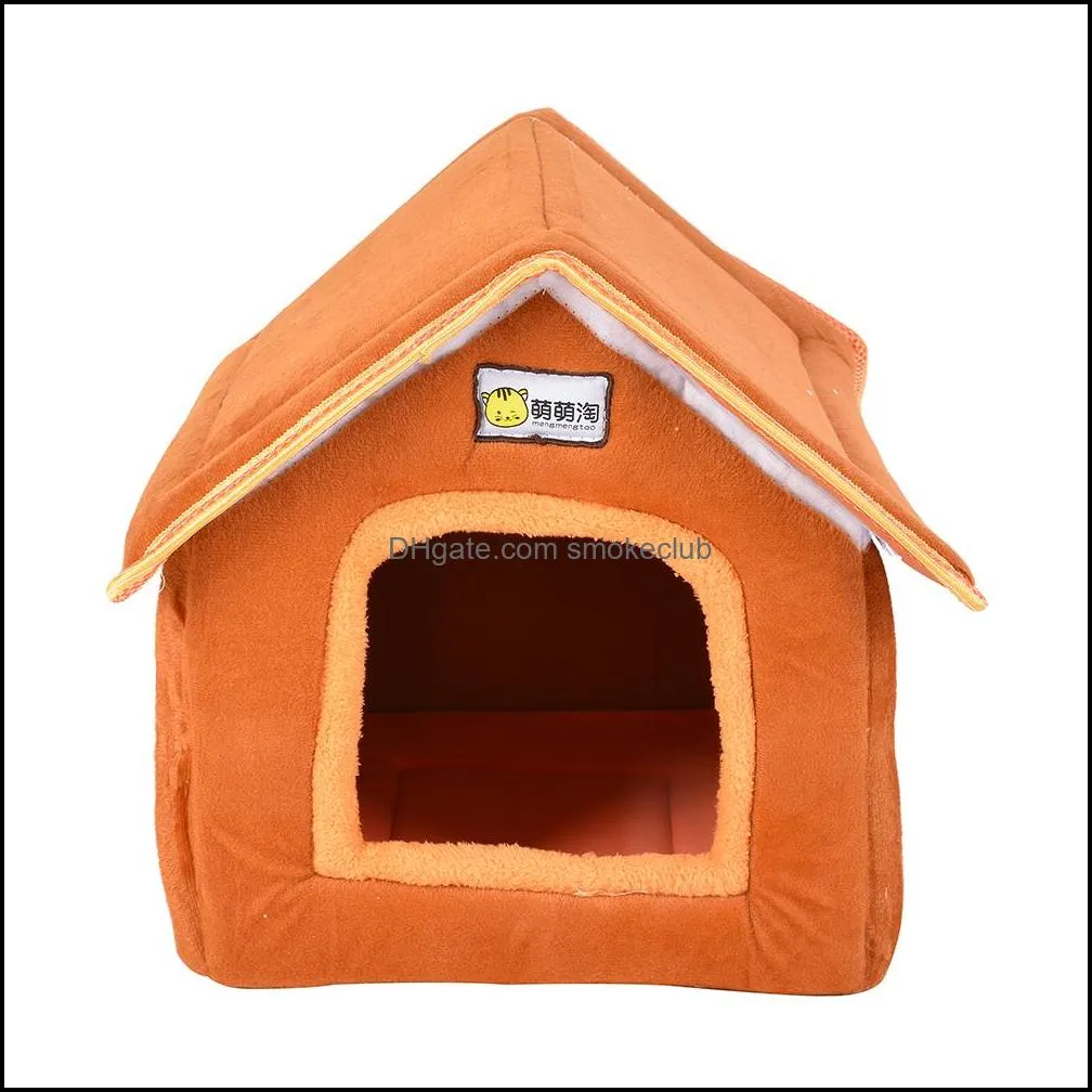 Foldable Pet House Bed Nest With Mat Soft Winter Dog Puppy Sofa Cushion Kennel Dogs Cat For Small Medium