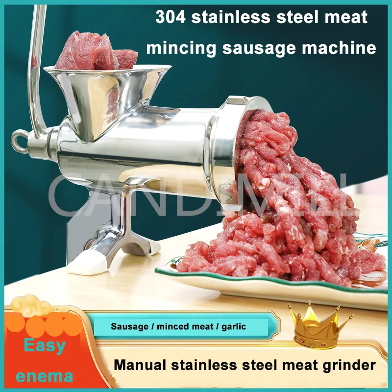 Manual Grinder de carne Removível Máquina de enchimento de manivela de manivela Maciclete multiuso Mincer de aço inoxidável para cozinha em casa