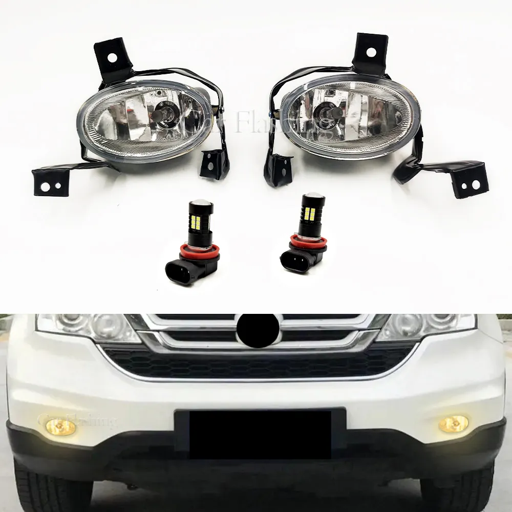 مصباح الضباب الأمامي للسيارة مصباح الضباب الهالوجين للهوندا CRV CR-V III RE1 RE4 RE4 2010 2011 LED Foglight مع عدسة زجاجية