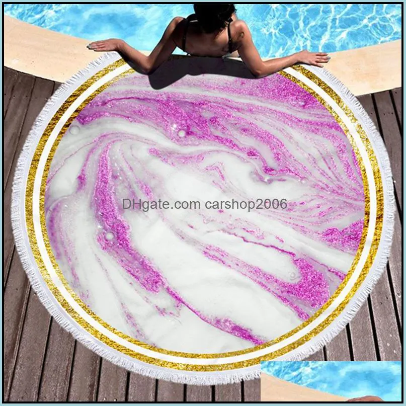 large round beach towel for adult colorful quicksand pattern microfiber shower bath towel travel blanket swimming cover wll304