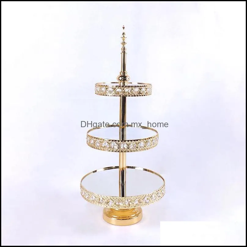 Gold 3-9pcs Electroplate Wedding Cake Stand Set Dessert Birthday Party Cupcake Plate Rack Other Bakeware