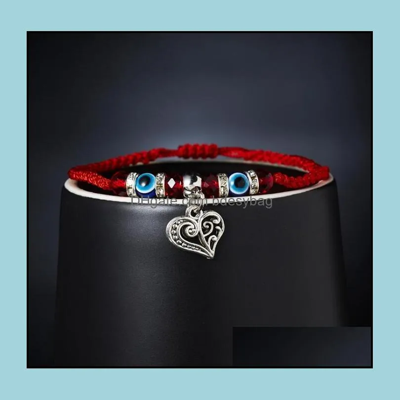 Lucky Red String Bracelet Handmade Adjustable Blue Turkish Evil Eye Charm Bracelets for Women Men Friendship Jewelry Party Gifts