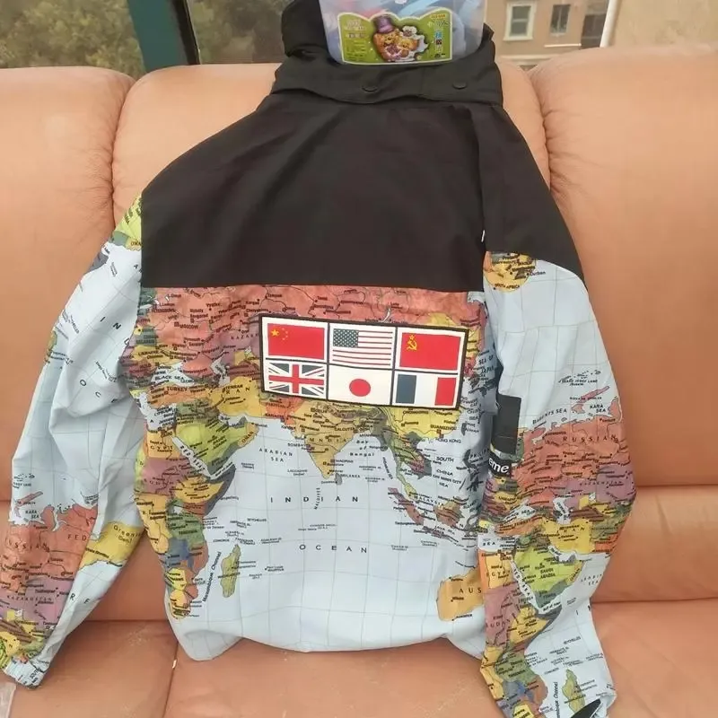 Outono moda mens casaco bandeira mapa com capuz preto jaqueta streetwear mapa do mundo 3m jaquetas reflexivas manga longa noctilucent roupas blusão detachab r9kT #