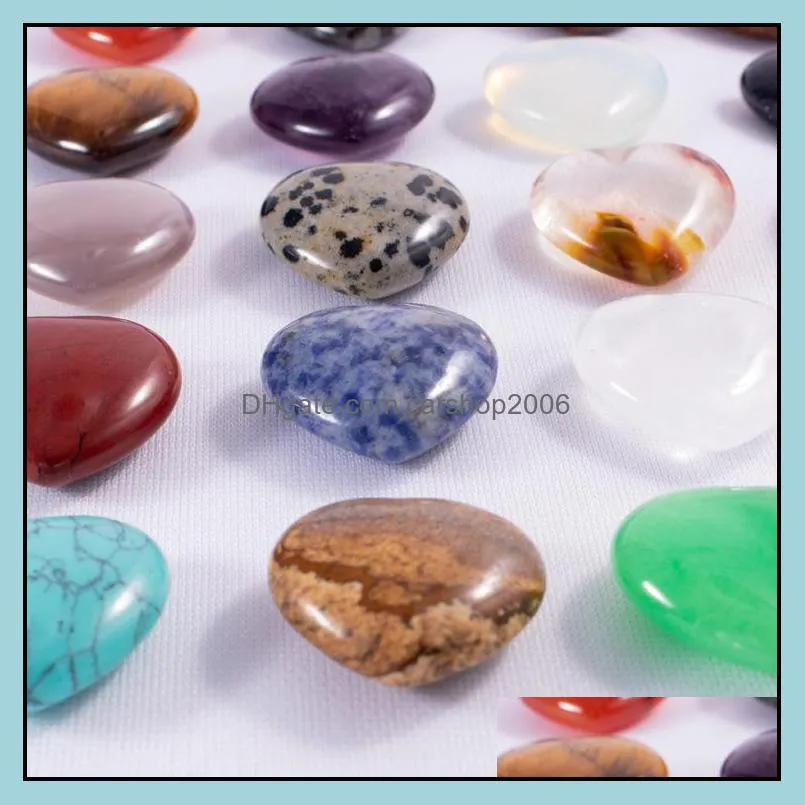 25mm love hearts natural crystal stone craft ornaments quartz healing crystals energy reiki gem living room decoration