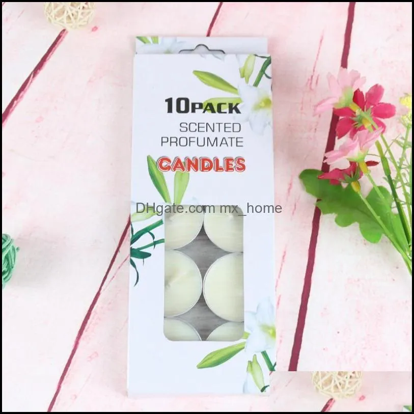 round scented candle with aluminum cup natural soy wax smokeless tea candles wedding party birthday candlestick decoration 10pcs